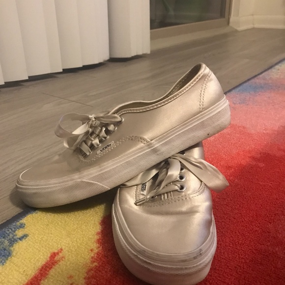 Women’s silk silver Vans, just a tad small for me. - Picture 2 of 2